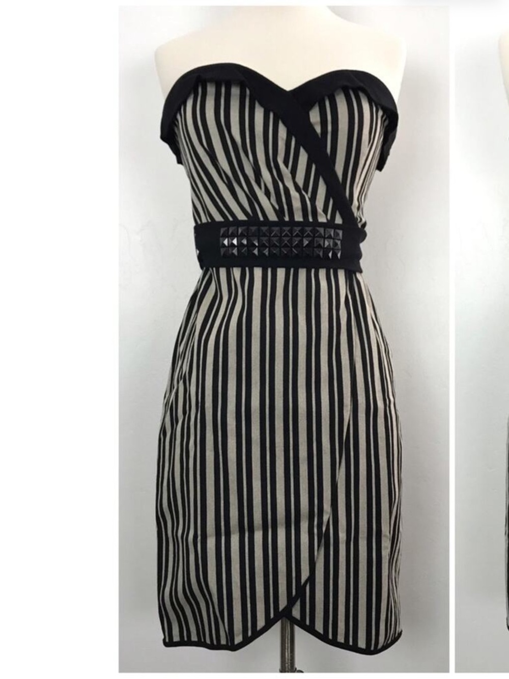 Anthropologie Eva Franco Strapless Dress Size 4 Stripes Retro Mod Coquette Prom